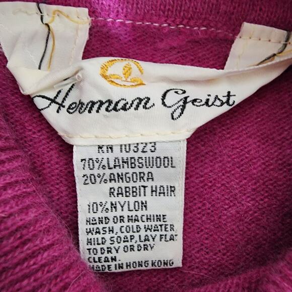Herman Geist Womens Sweater Size Medium Turtleneck Lambswool Angora Blend Career - Picture 7 of 7